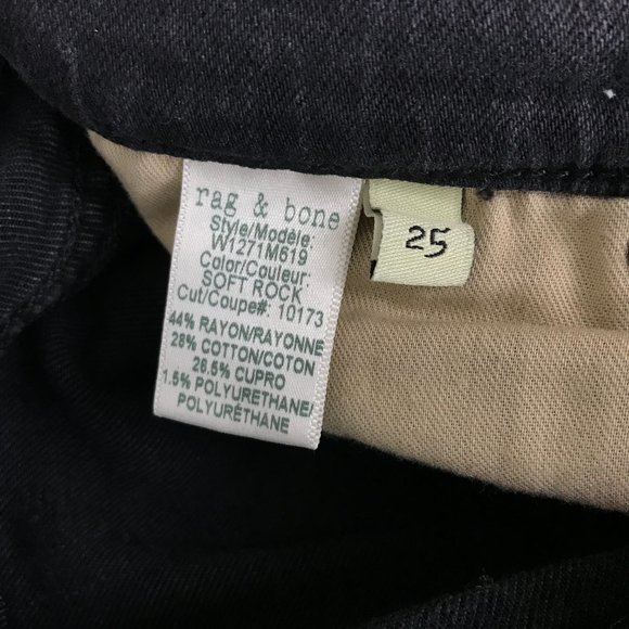 [3 for $15] Rag & Bone Justine Zipper Skinny Jeans Black Grey 25 - Picture 8 of 8